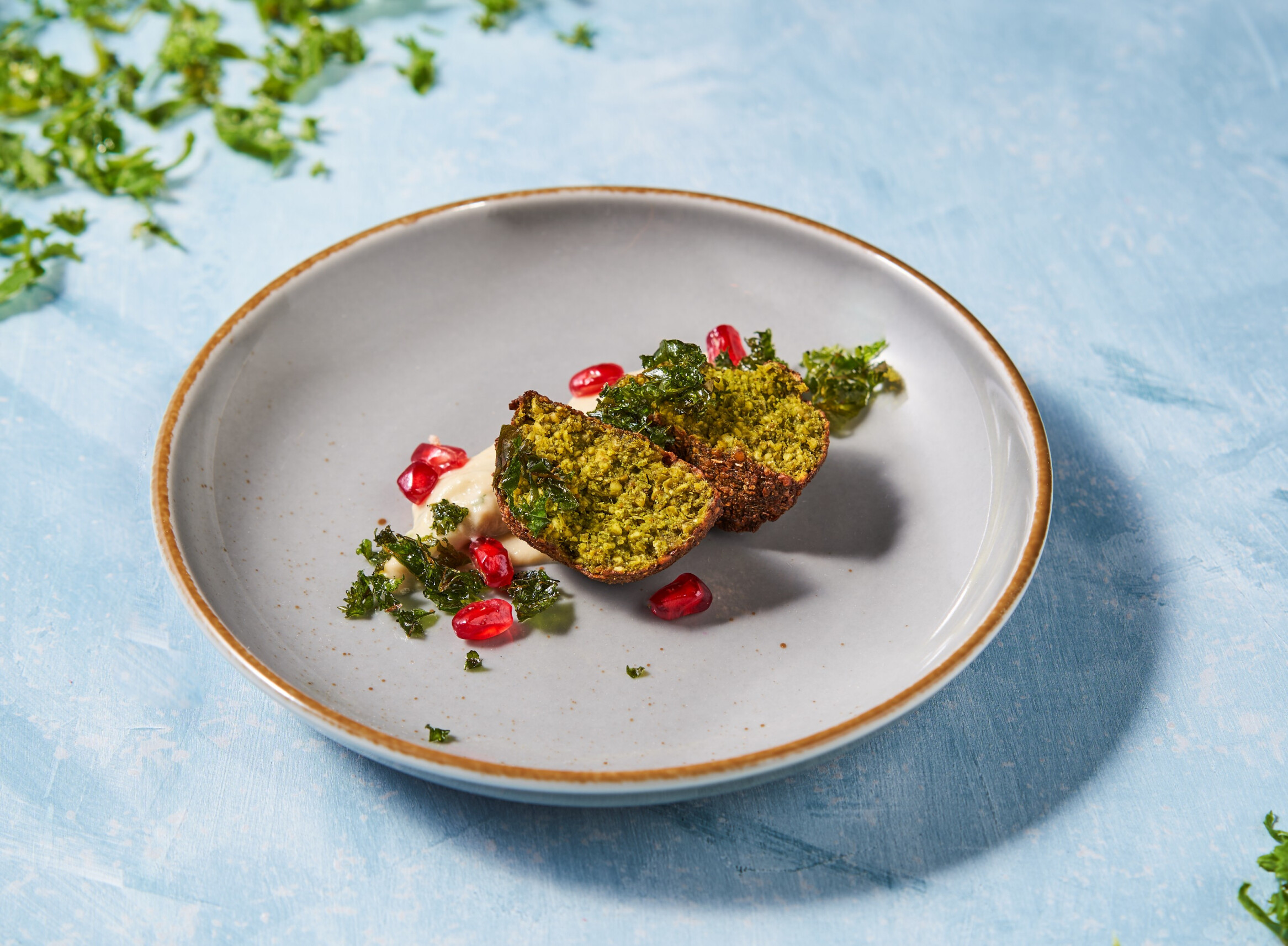 Boerenkoolfalafel met baba ganoush