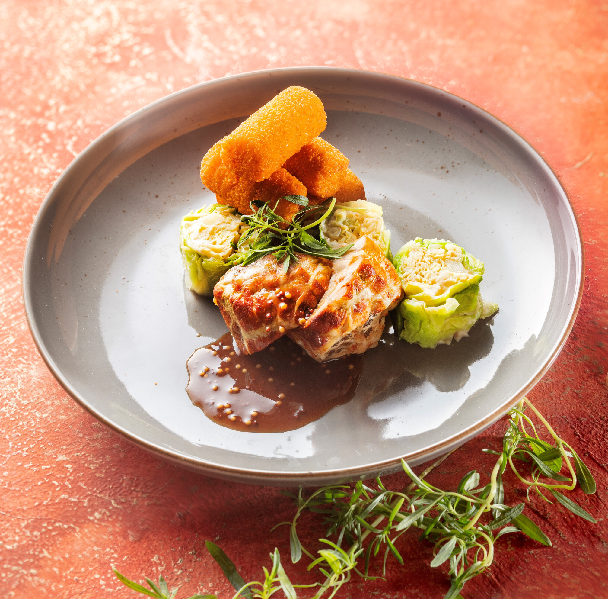 Hoender met groene kool en pastinaak