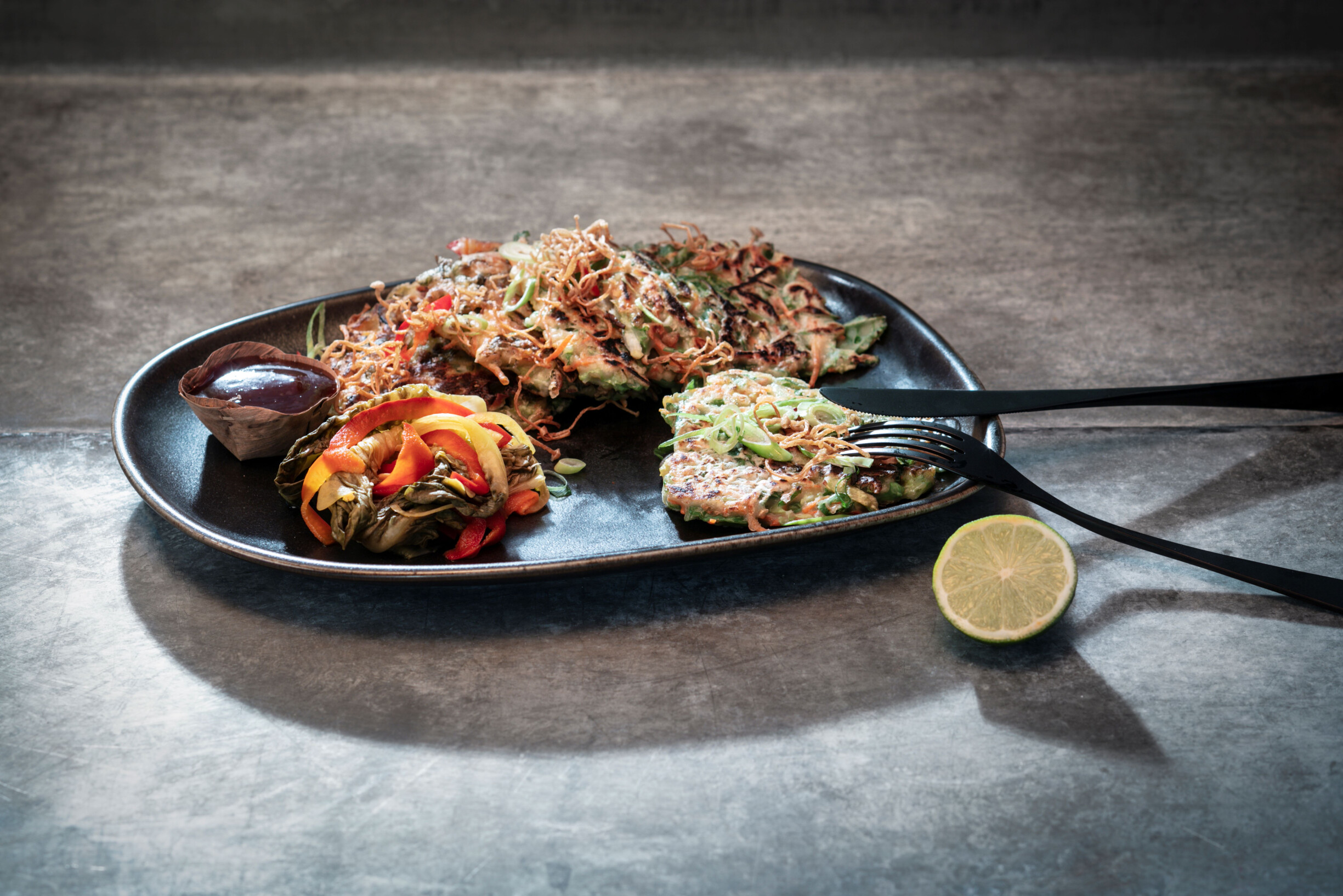 Koreaanse pannenkoeken met Chinese kool