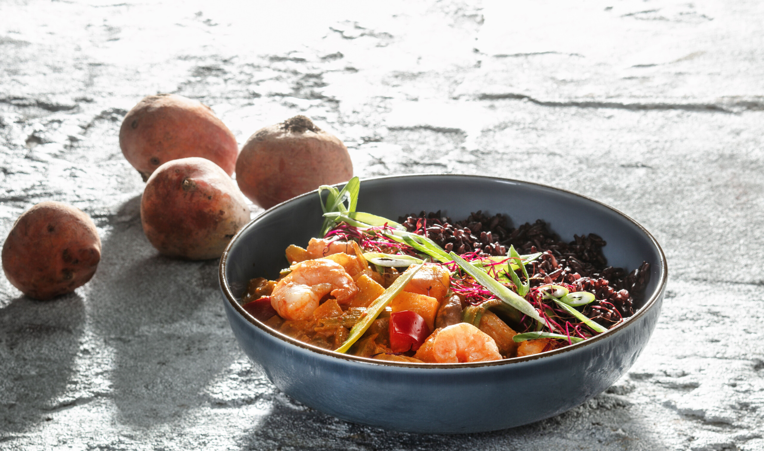 Bietenrendang met gamba's