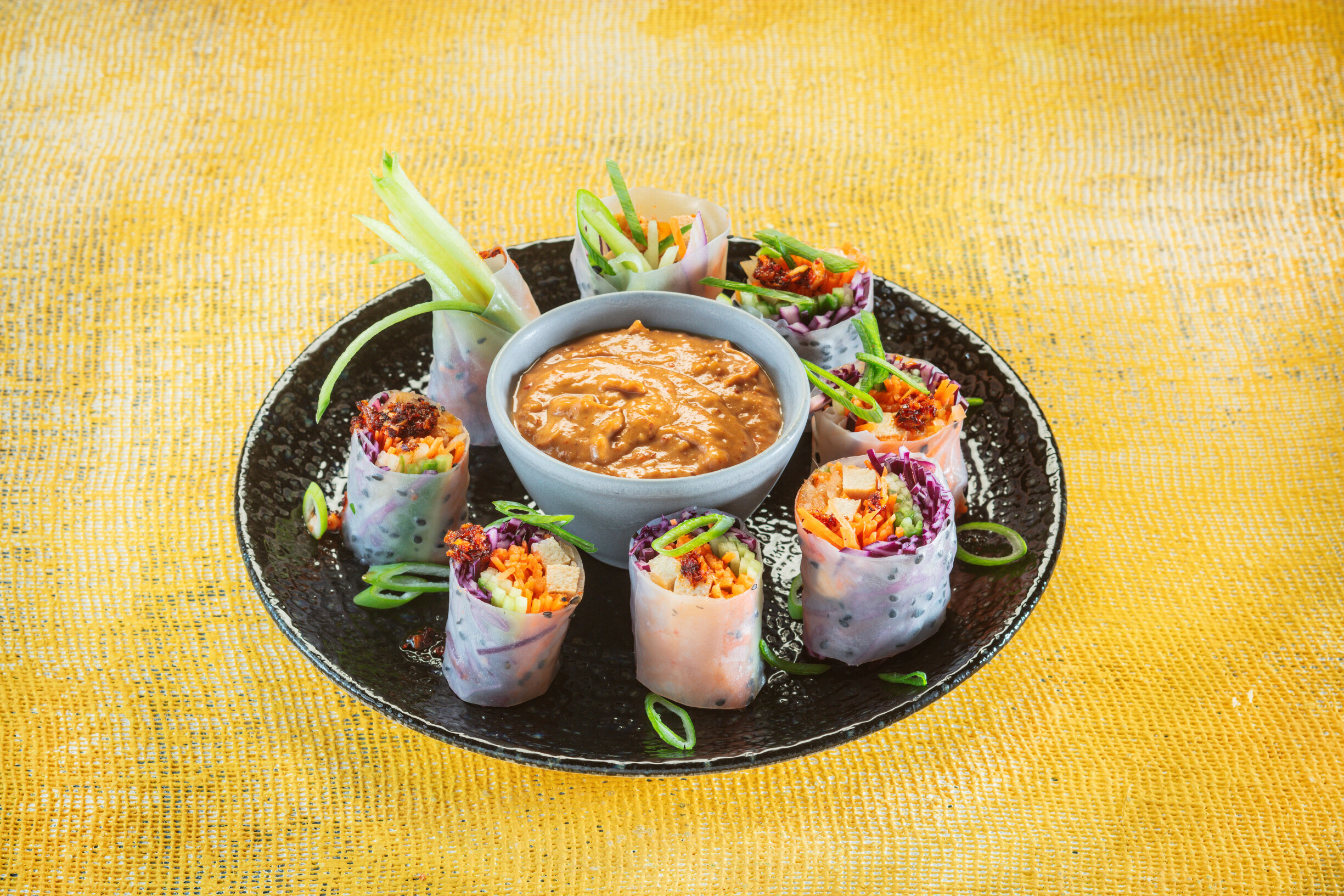 Kimchi spring rolls