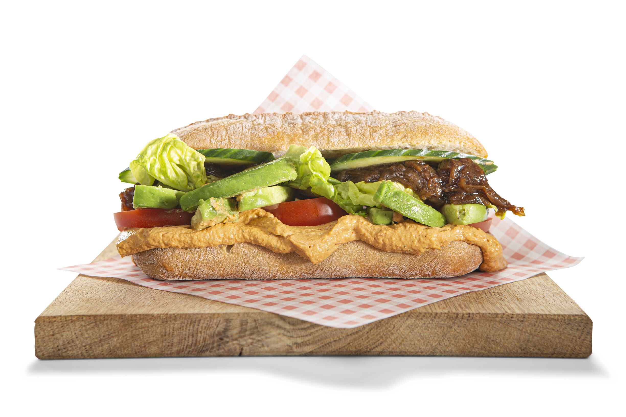 Petit pain avocado hummus