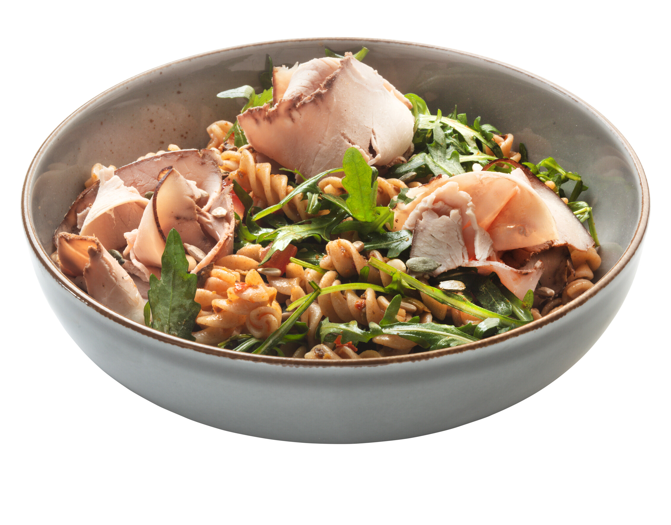 Pastasalade met tomaat en fricandeau