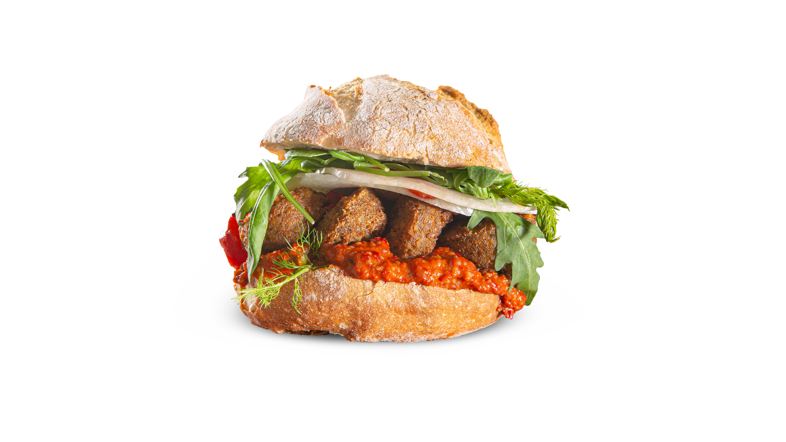 Pain d'antan falafel muhammara