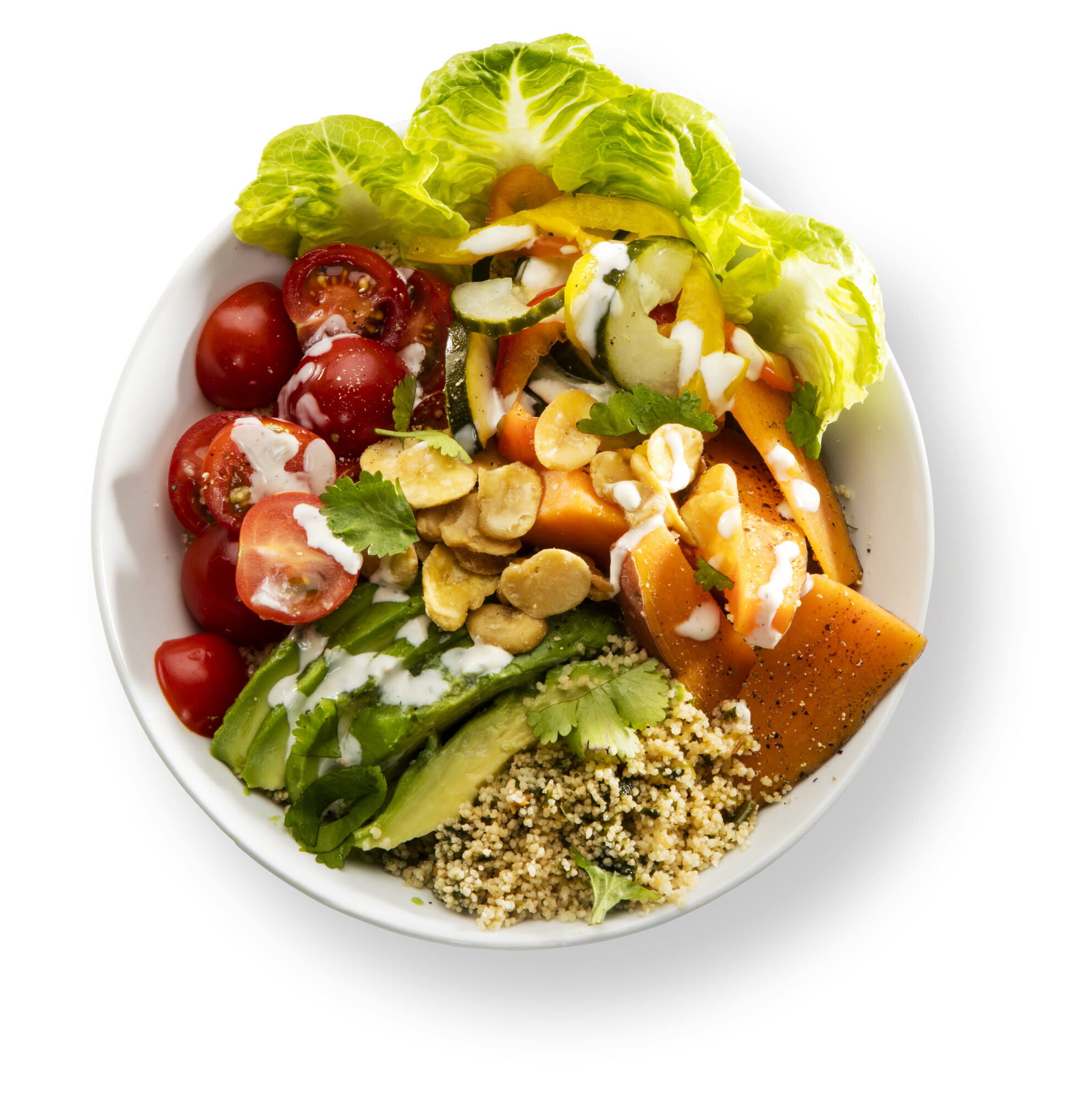 Zoete aardappel couscous salade