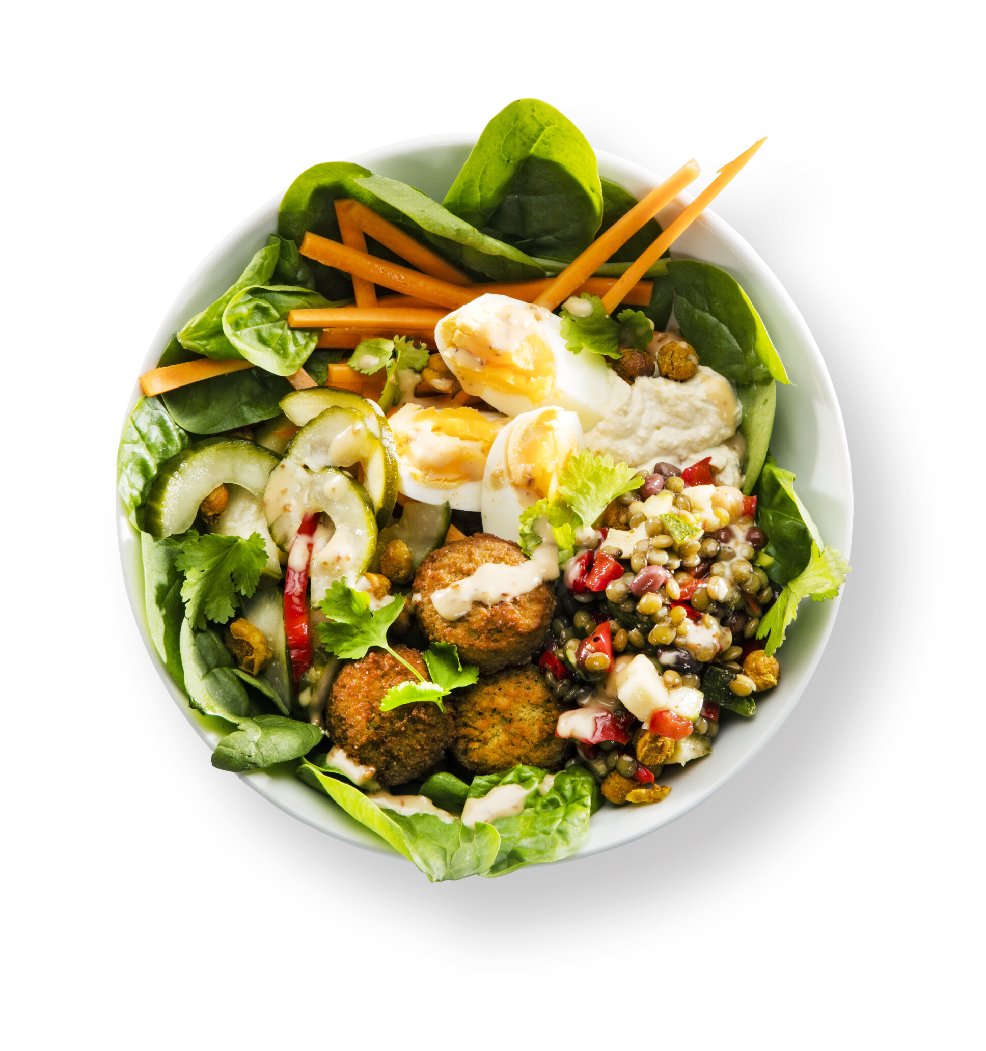 Falafel linzen salade