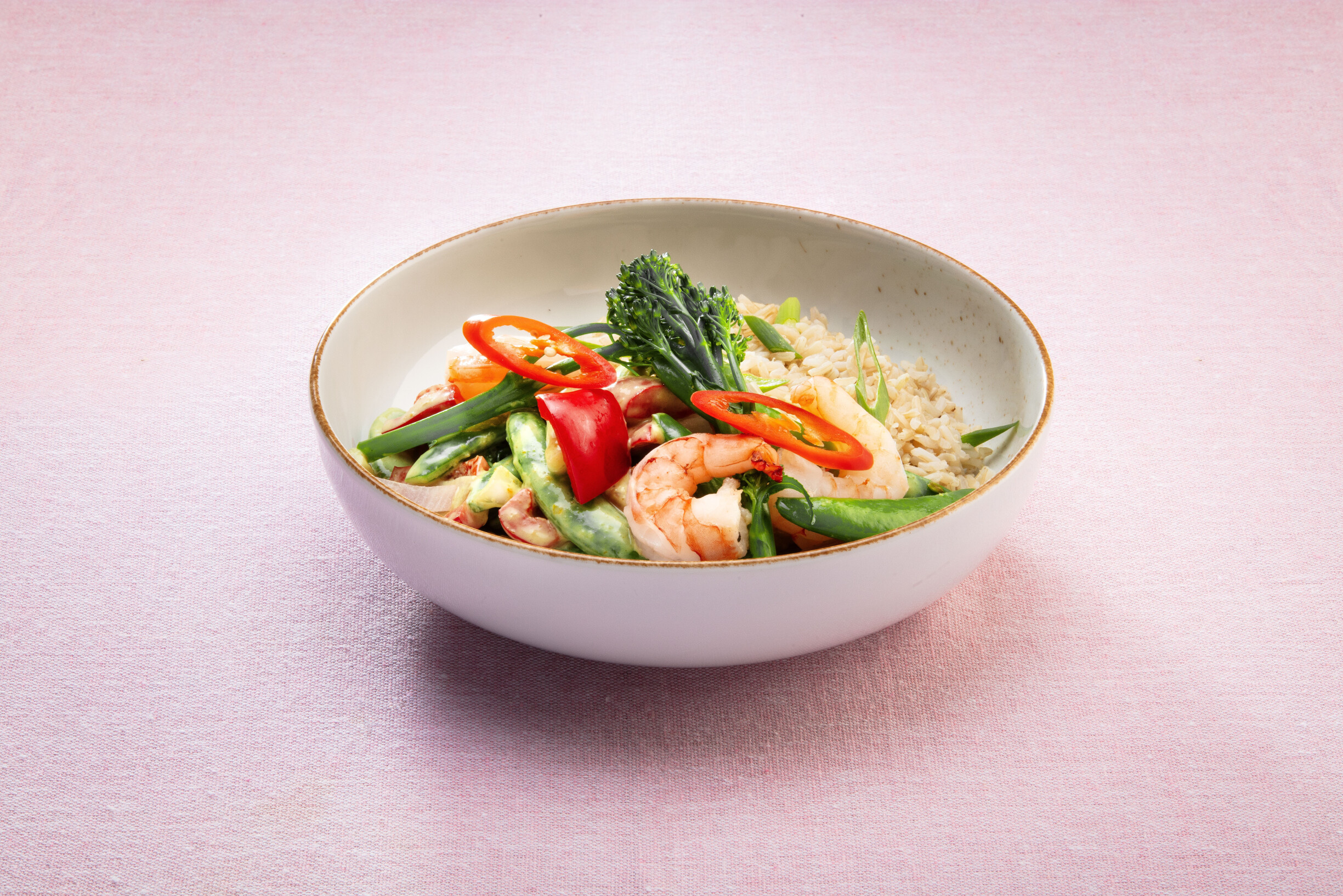 Thaise groene curry met garnalen