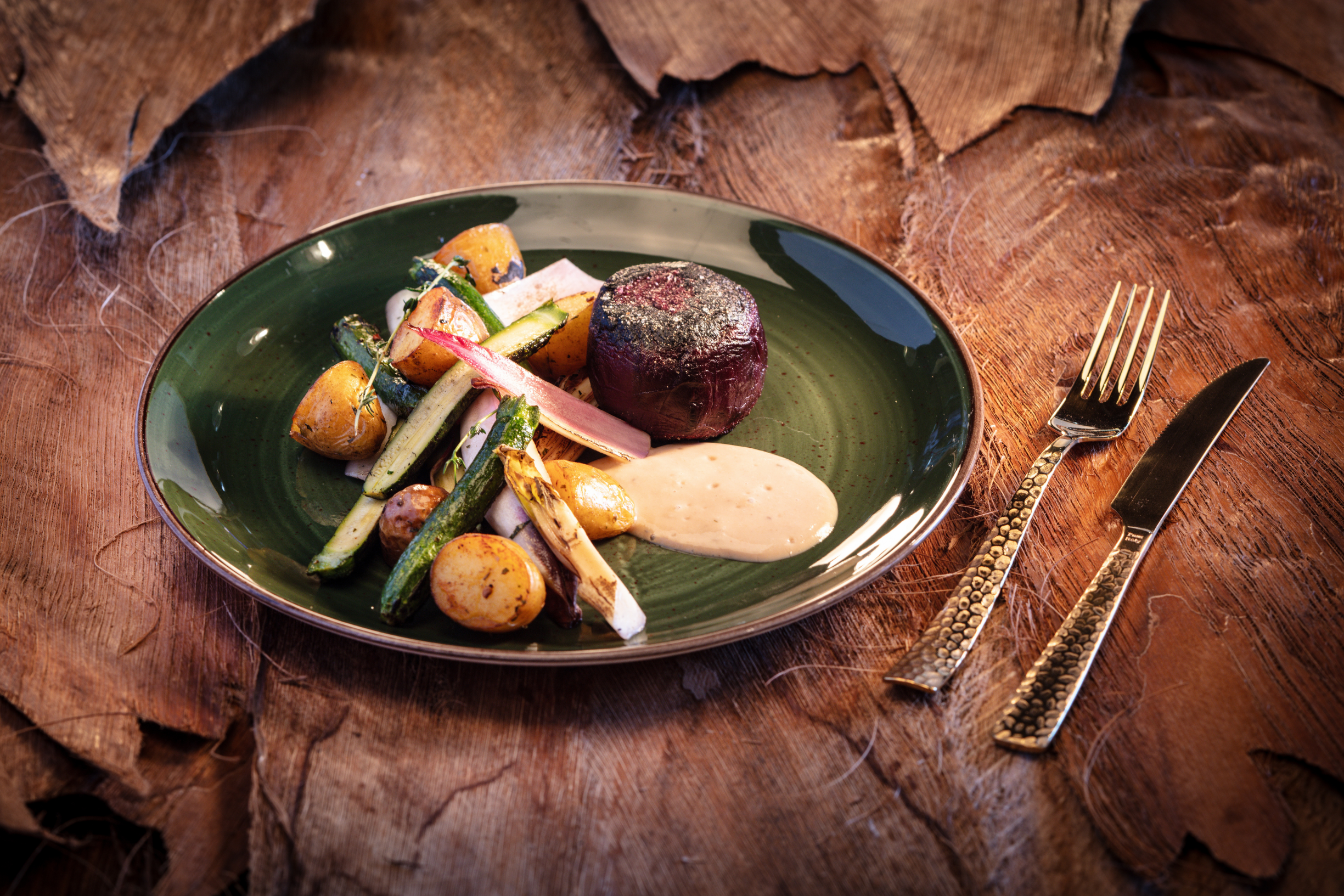 Bietensteak met paddenstoelensaus