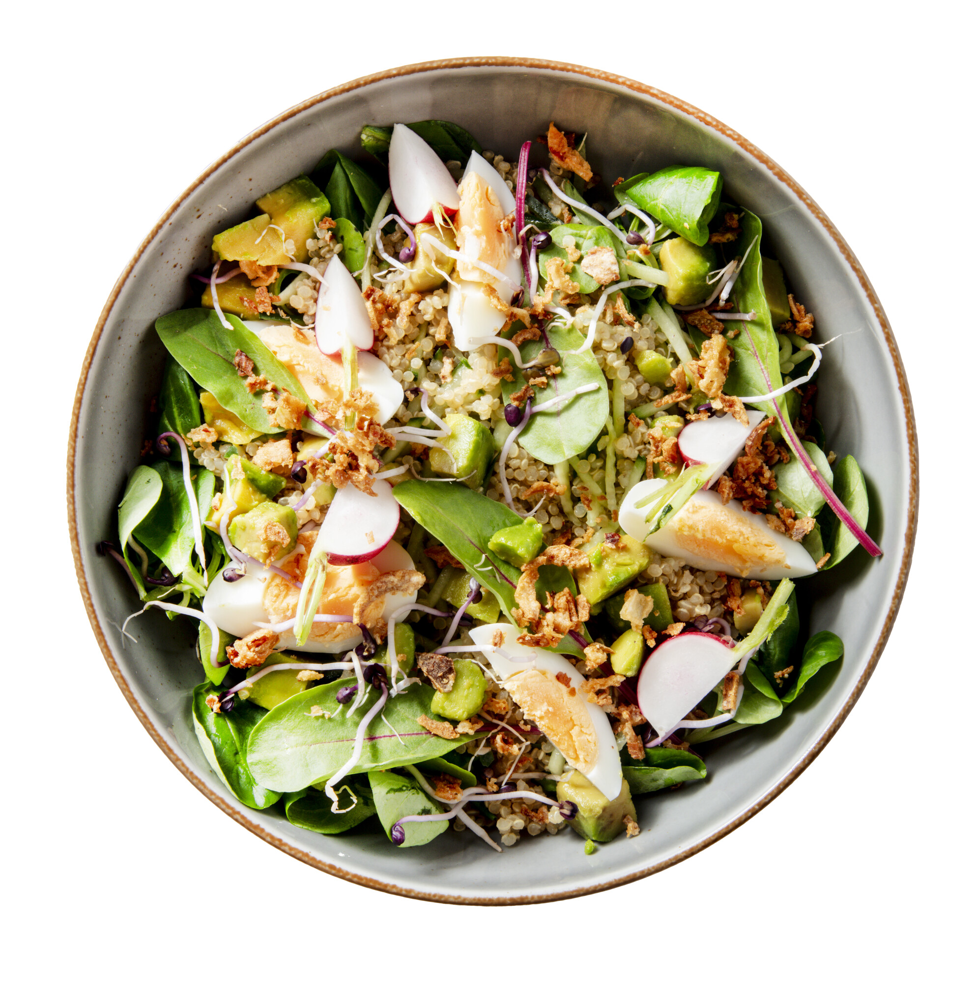 Quinoa salade met ei en avocado