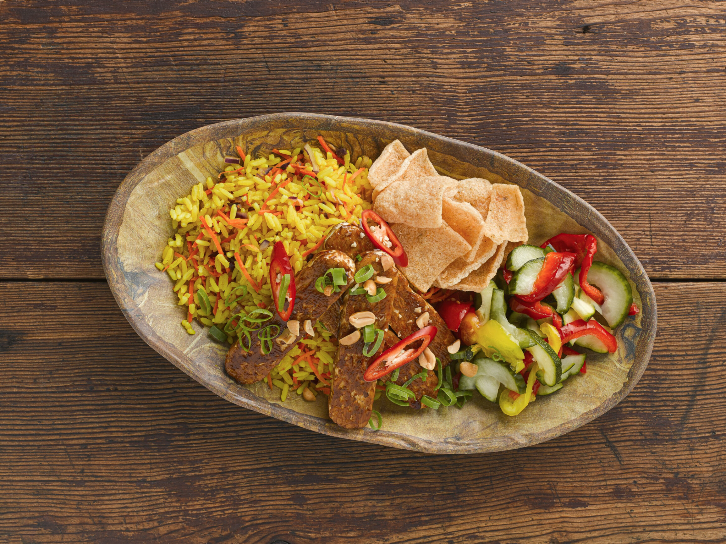 Nasi met tempeh pindasaus - eiwitrijk