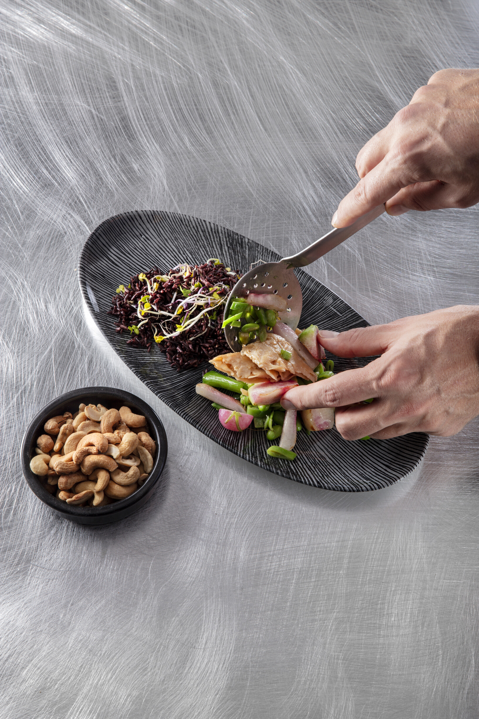 Rijst met gewokte radijs