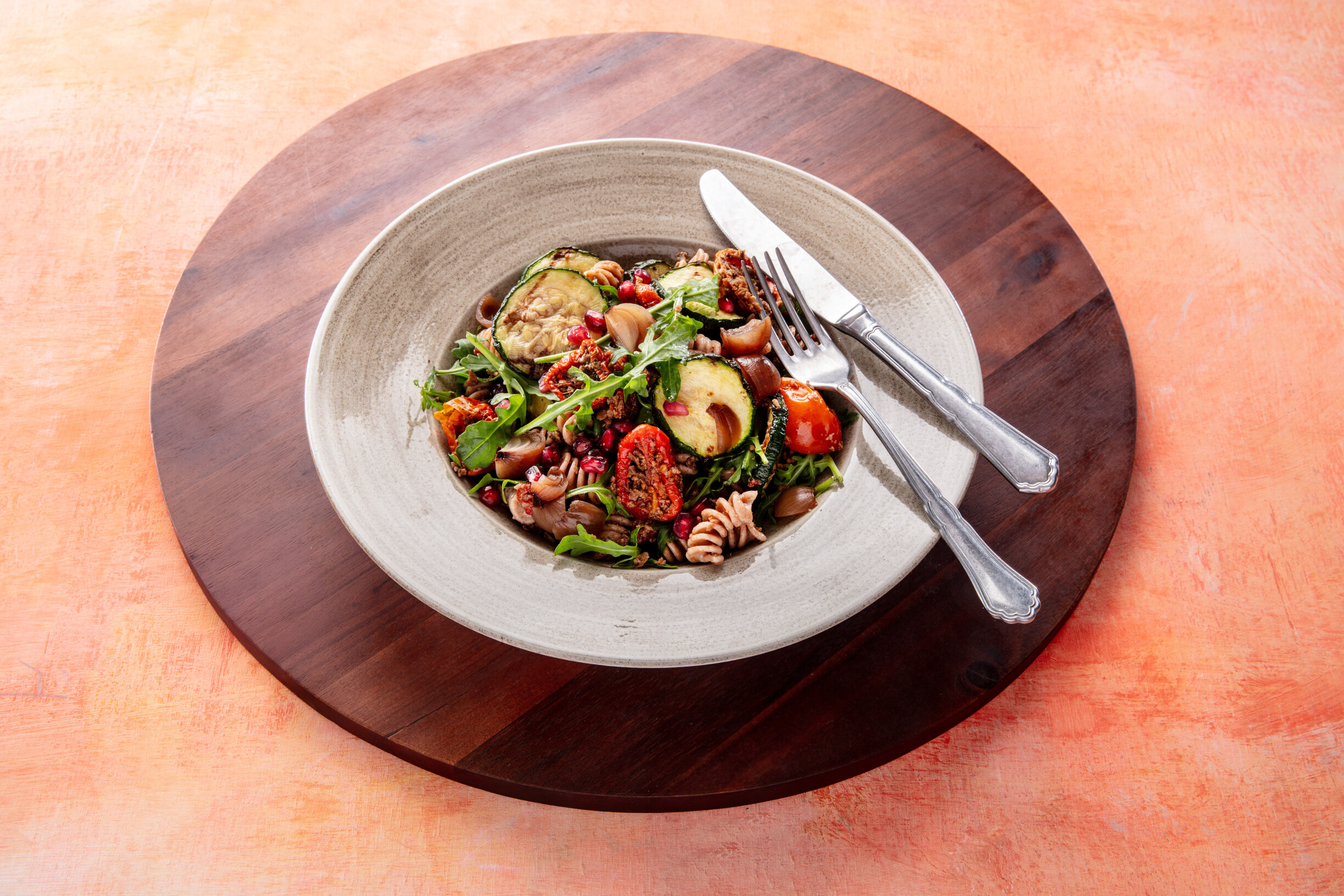 Pasta Muhammara met granaatappel