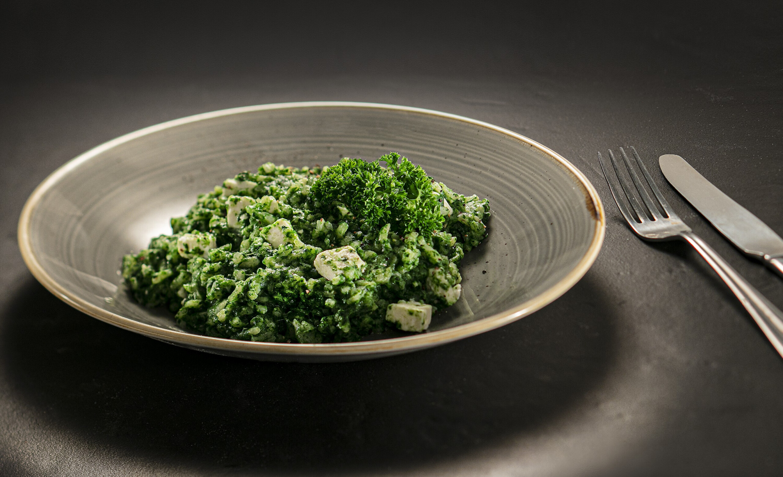 Spinazie risotto met feta