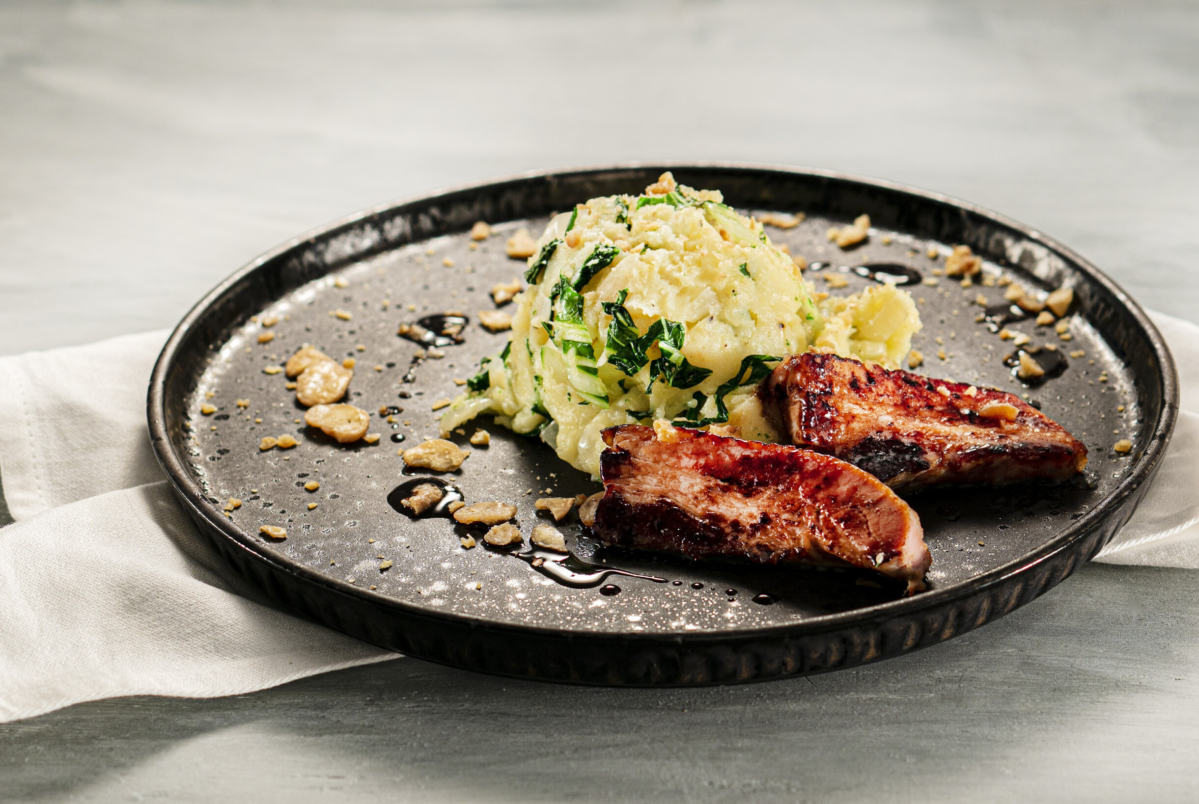 Stamppot paksoi met buikspek