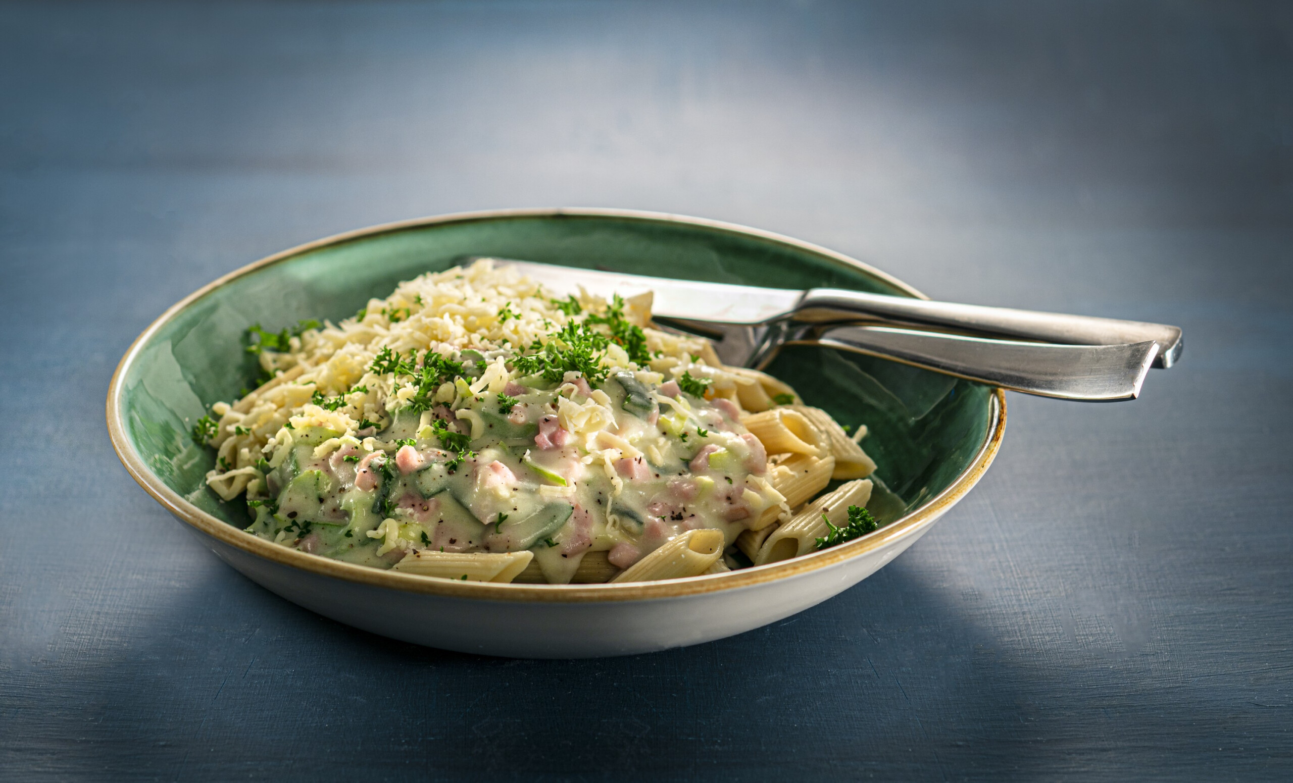 Pasta met ham-preisaus