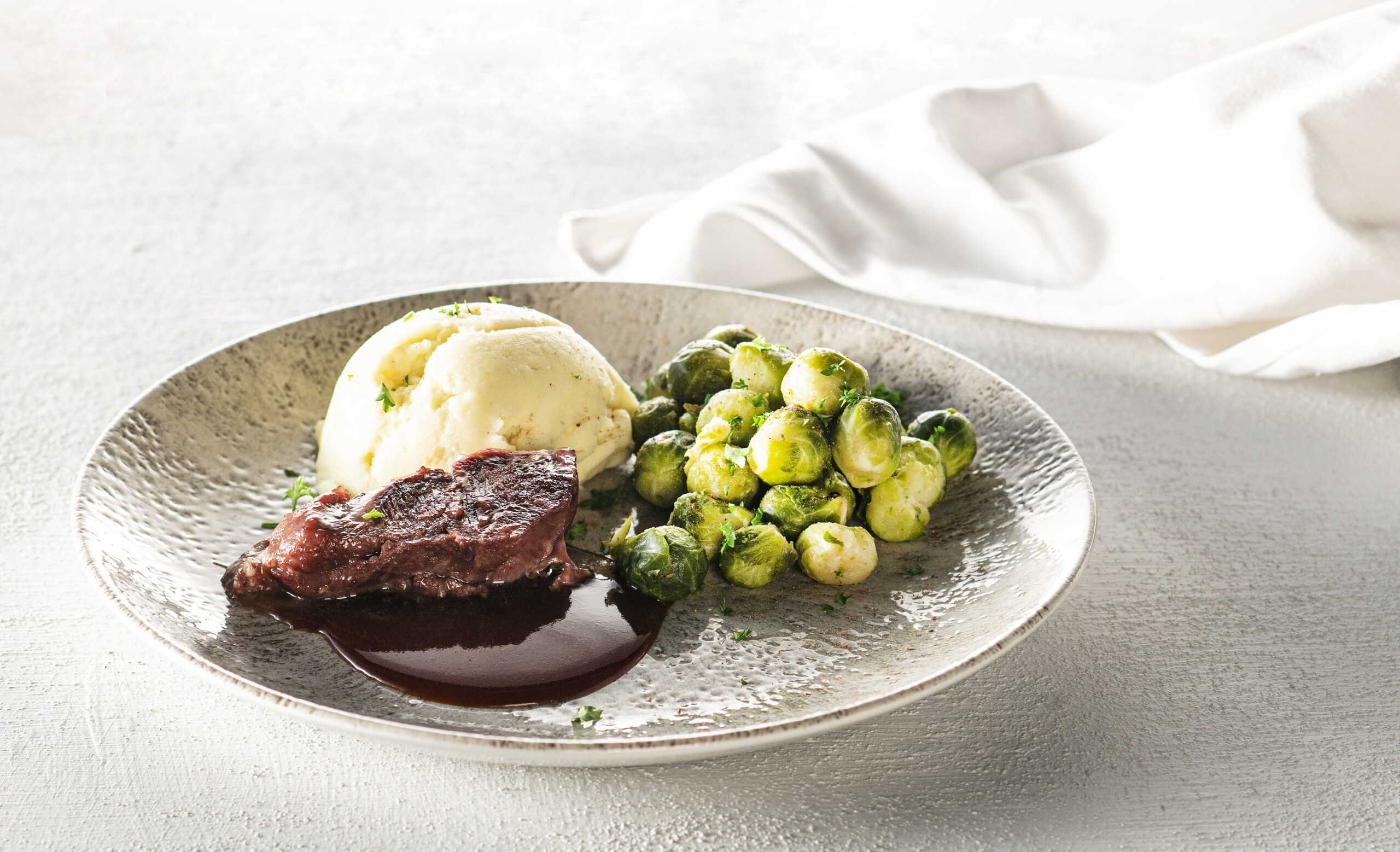 Kalfswang met spruitjes