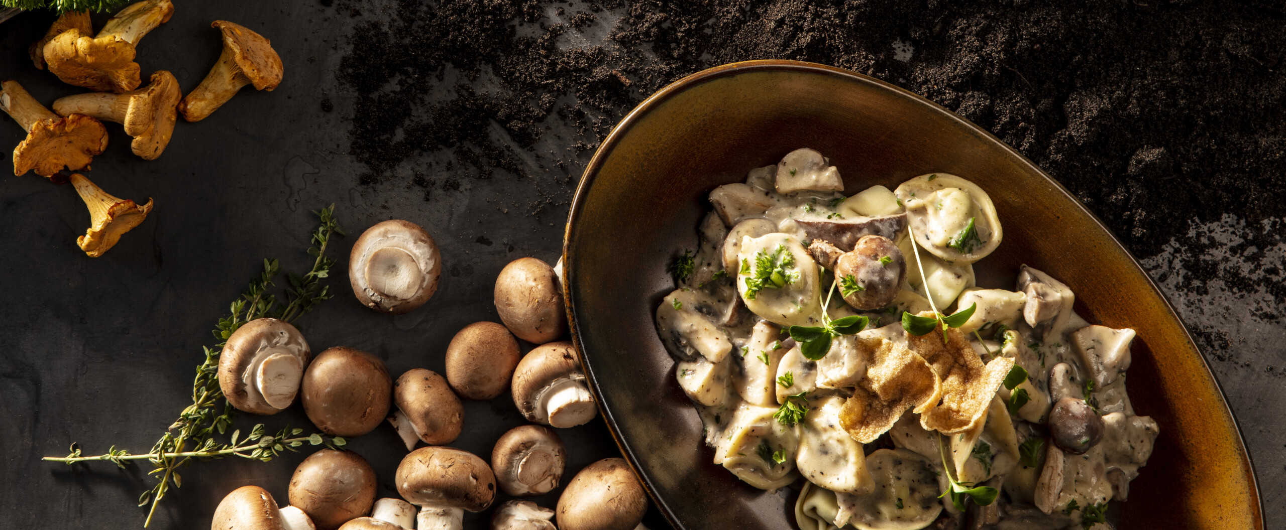 Paddenstoelenragout: tortelline al funghi