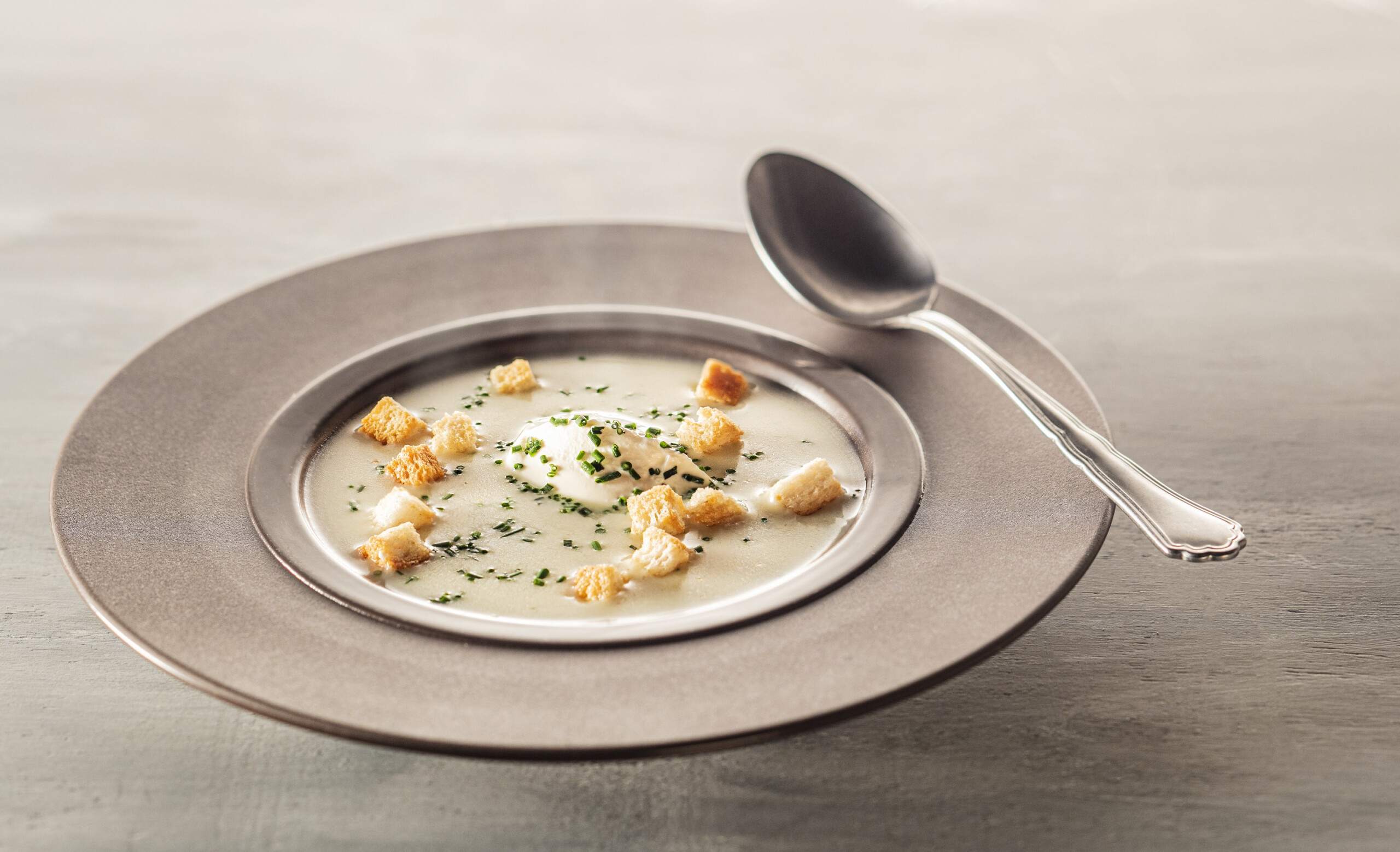 Kaassoep met croutons