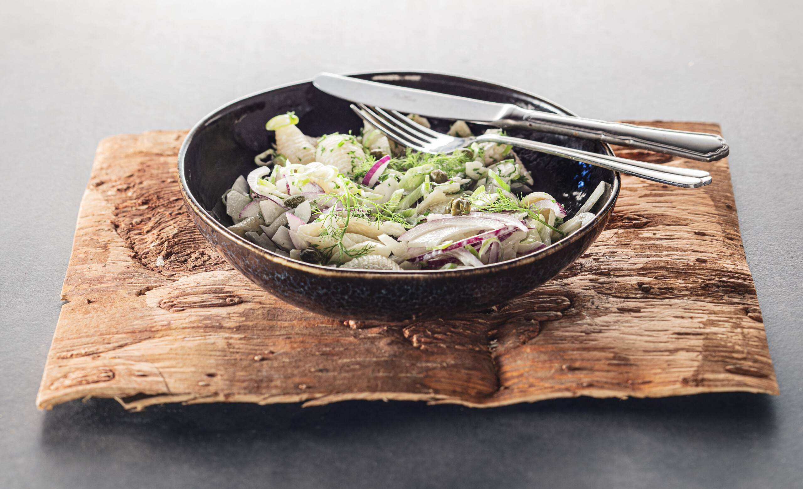 Pastasalade met venkel en kappertjes