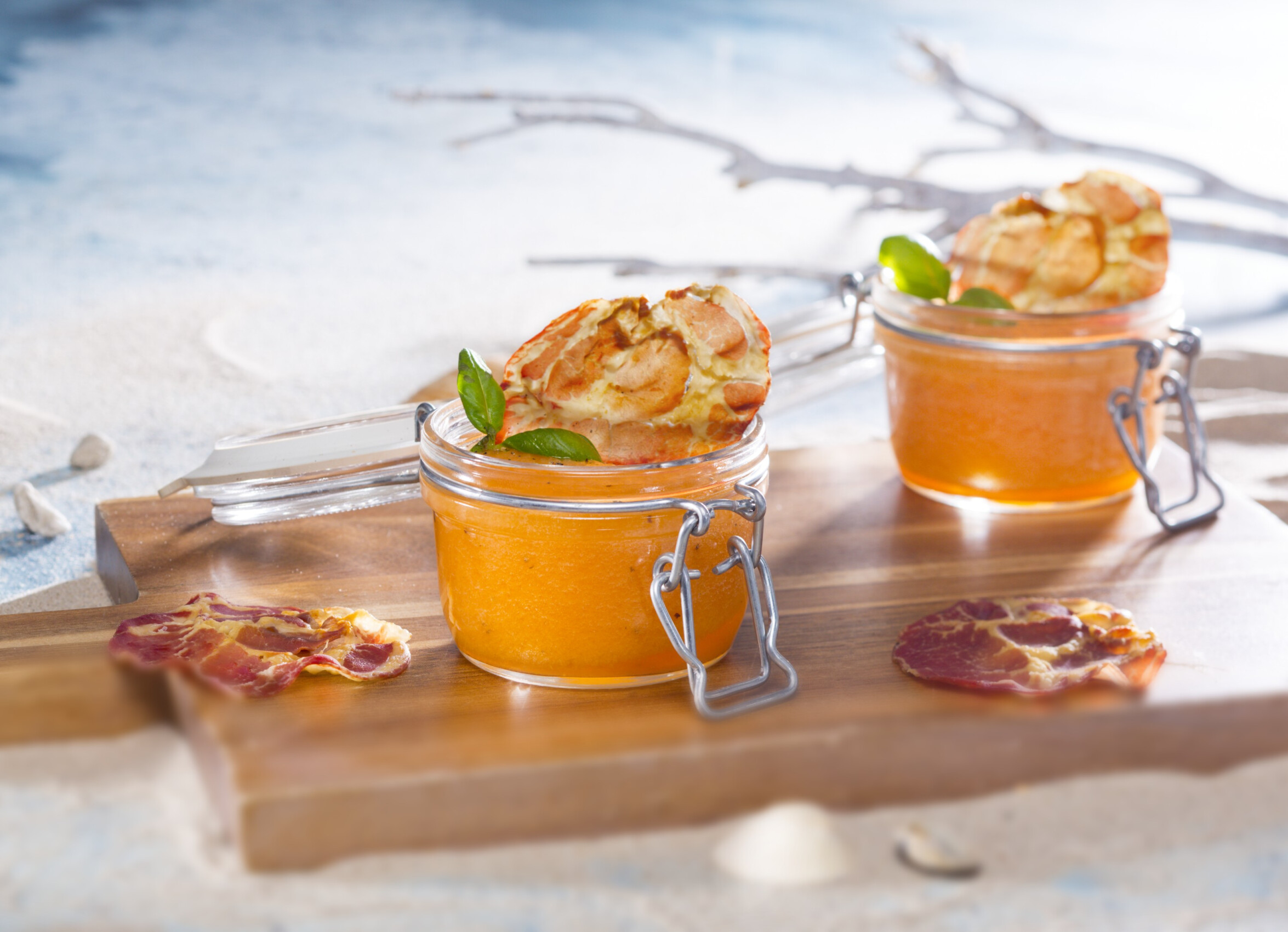 Meloensoepje met ham