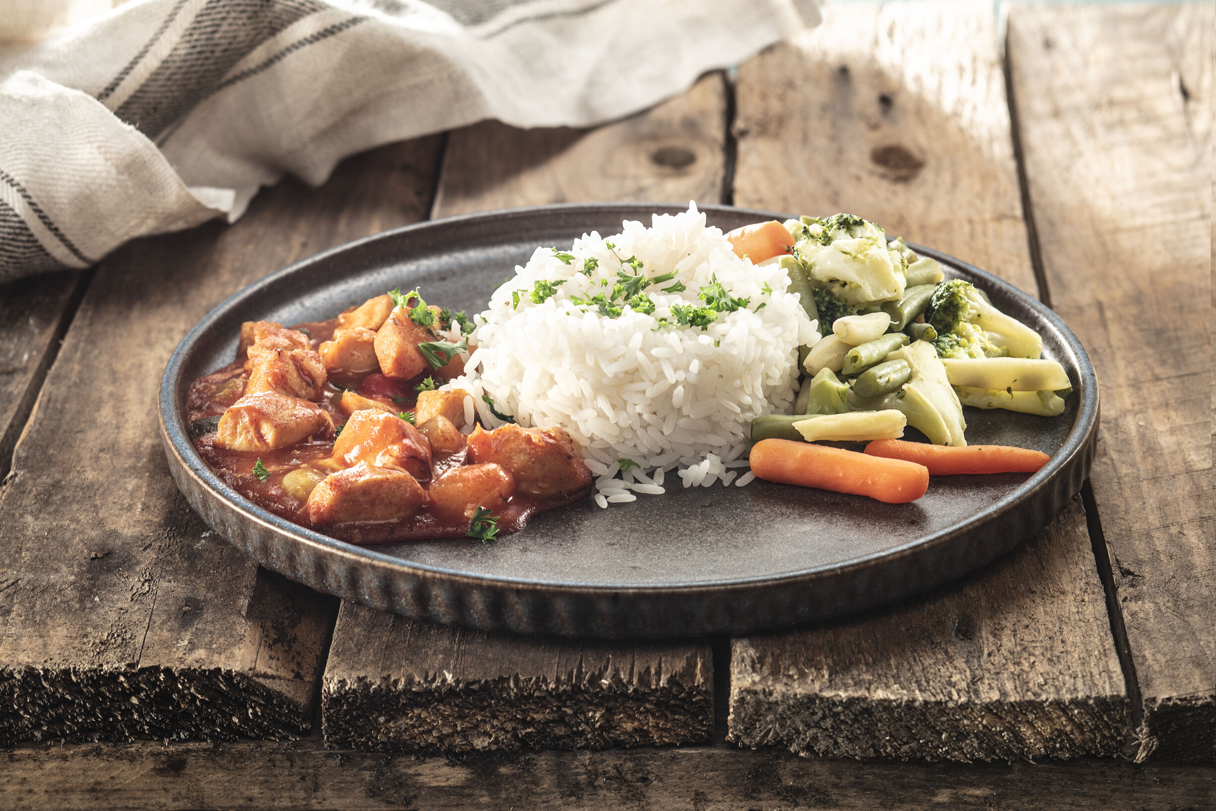 Kip pilav met Franse groenten