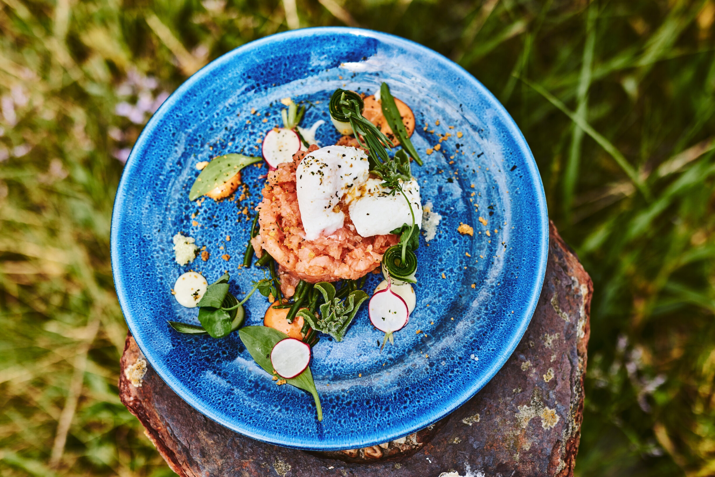 Zalmtartaar met zeegroenten