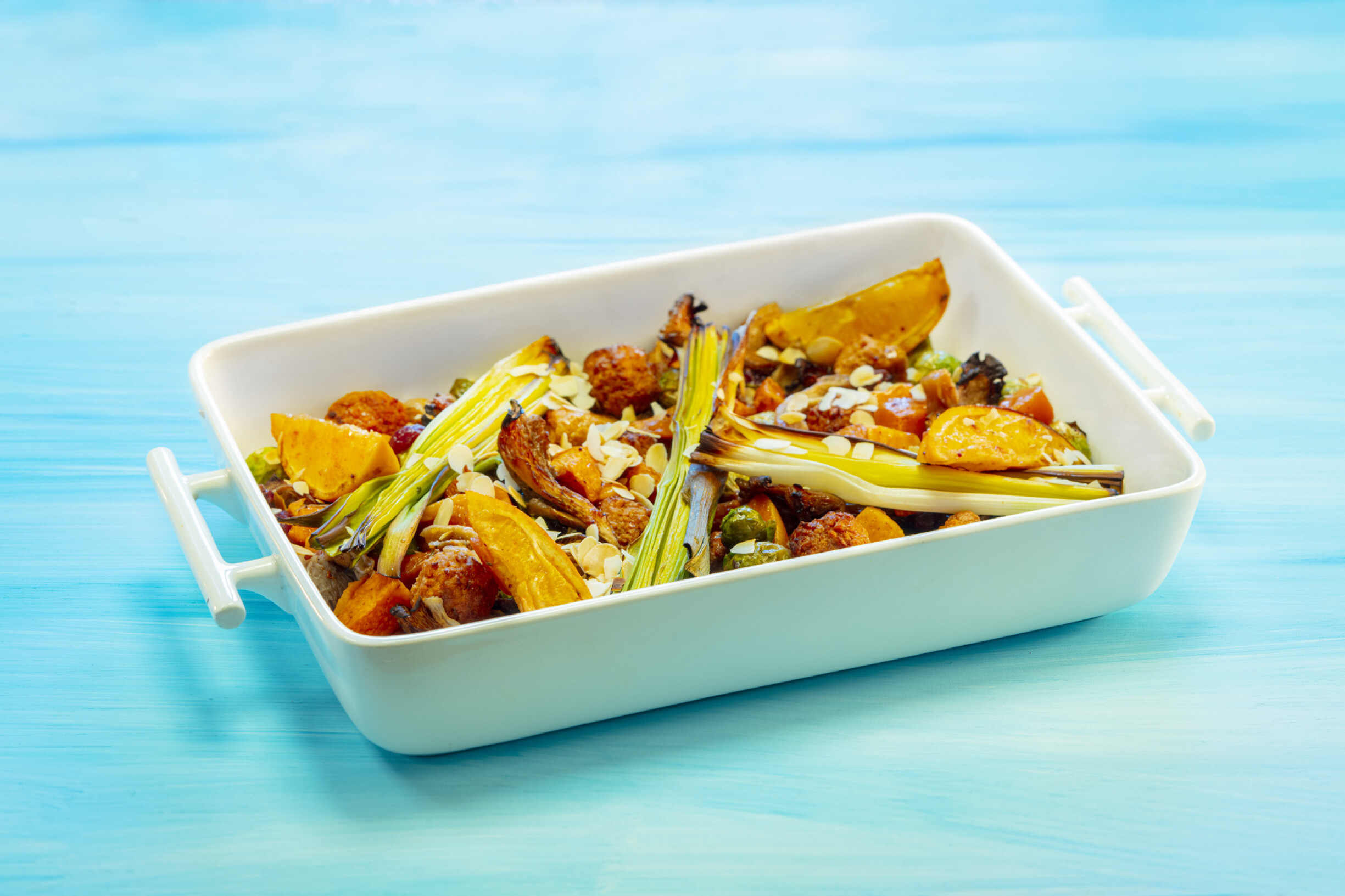 Traybake Vega gehaktballetjes