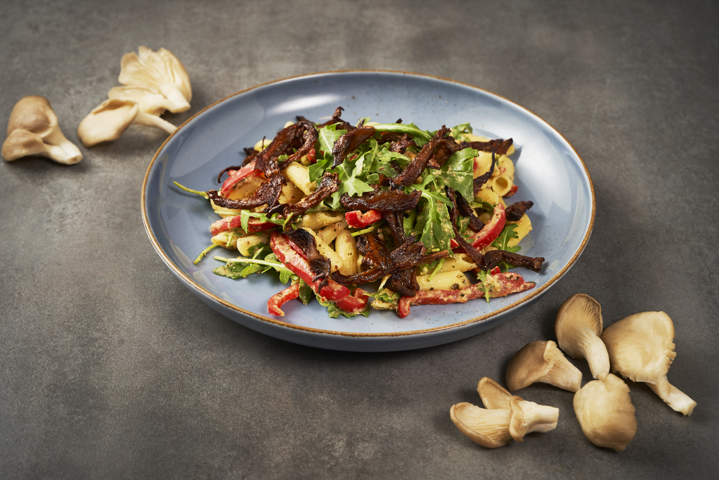 Penne met oesterzwam-kaantjes