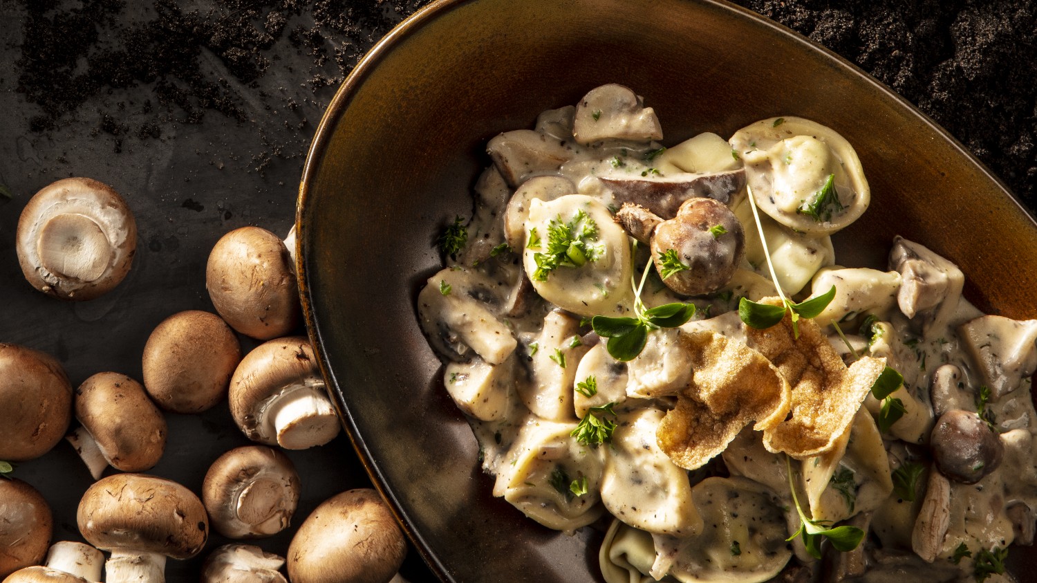 Paddenstoelenragout / Tortelline al funghi Paddenstoelenragout / Tortelline al funghi